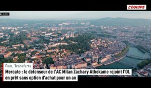 Mercato : le défenseur de l'AC Milan Zachary Athekame rejoint l'OL en prêt sans option d'achat pour un an - Foot - Transferts