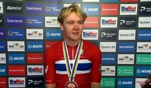 Championnats du Monde UCI Montréal 2026 - Jesper Stiansen après sa médaille de bronze sur la course en ligne Espoirs