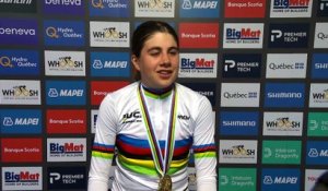 Championnats du Monde UCI Montréal 2026 - Alejandra Neira après sa médaille d'or sur la course en ligne Juniors Femmes