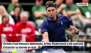 Blessé aux abdominaux, Arthur Rinderknech forfait pour le Masters 1000 de Shanghai - Tennis - Shanghaï