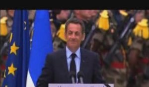 Sarkozy lors de l'hommage aux soldats tués en Afghanistan