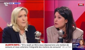  Marine Le Pen est l'invitée d'Apolline de Malherbe sur BFMTV