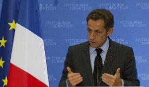 Conférence presse de M. SARKOZY au du G20 de Pittsburgh