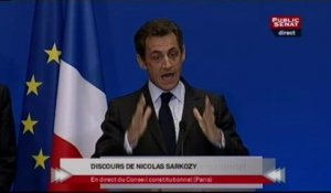 EVENEMENT,Discours de Nicolas Sarkozy au Conseil constitutionnel
