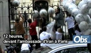RSF: opération "boules de papier" devant l'ambassade d'Iran