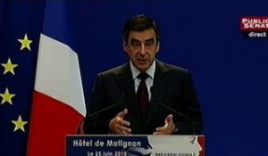 Conférence de presse de François Fillon à Matignon