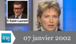 19-20 France 3 du 7 janvier 2002 - Les adieux d'Yves Saint-Laurent - Archive INA