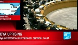 Libya: UN Security Council votes sanctions on Gaddafi