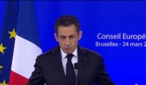 Conférence de presse de N.Sarkozy au Conseil Européen