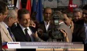 EVENEMENT,Discours de Nicolas Sarkozy, David Cameron et Moustapha Abdeljalil