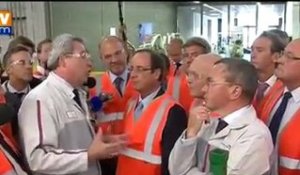 Hollande en campagne dans l'usine PSA à Sochaux