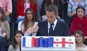 Discours de N. Sarkozy, Place de la Liberté à Tbilissi (Géorgie)