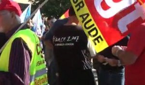 Nouvelle journée de grève. Plus de 300 manifestants se sont rassemblés, ce mardi à Carcassonne :