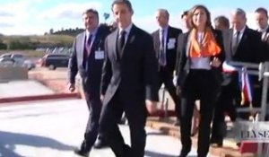 N. Sarkozy sur le chantier du nouveau centre hospitalier de Carcassonne