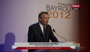 François Bayrou : discours pour la présidentielle 2012