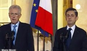 Mario Monti reçu à l'Elysée