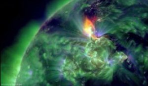 Une éruption solaire filmée par la Nasa