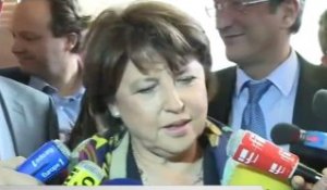 Interview de Martine Aubry au meeting de François Hollande à Lille