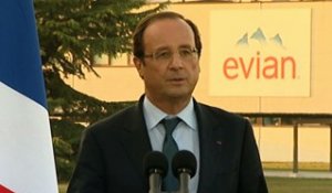 Discours du Président Hollande à l'usine d'Evian