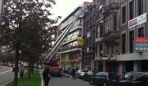 Un échafaudage menace de s'effondrer sur le boulevard de la Sauvenière à Liège