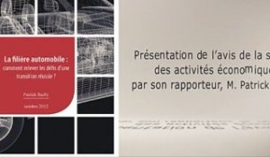 La filière automobile : comment relever les défis d'une transition réussie ? - cese