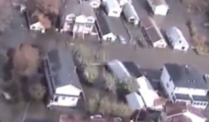 Sandy : les images hélicoptère de Staten Island inondé
