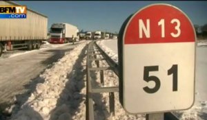 Neige: la circulation bloquée sur la N13 près de Cherbourg – 13/03