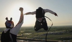 B.A.S.E. Jump off Circuit of the Americas Tower - Red Bull Grand Prix of the Americas