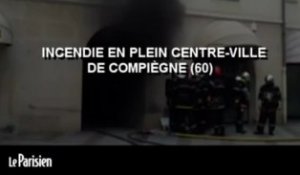 Incendie en plein centre-vitle de Compiègne