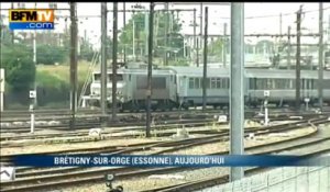 Premier passage d'un train en gare de Brétigny-sur-Orge depuis l'accident - 16/07