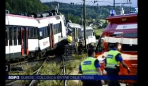 Suisse : collision entre deux trains