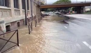 Rouen : inondation boulevard des Belges