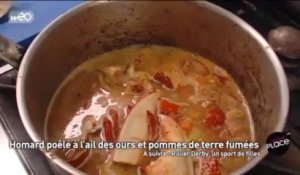 La recette de Yannick : Poêlée de homard à l'ail des ours et purée de pommes de terre fumées