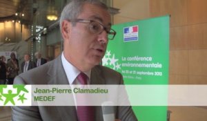 Conférence environnementale 2013 : Itw de Jean-Pierre Clamadieu, MEDEF