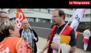 Hollande à Lorient. Manifestation de la CGT