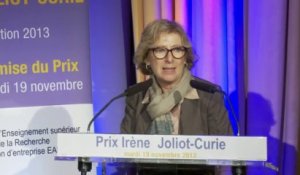 Discours de Geneviève Fioraso, prix Joliot-Curie 2013