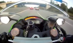 Course de malade à 300km/h : Kawasaki zx-10r VS Audi RS6 ABT