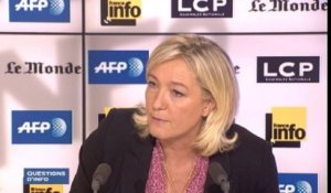 Marine Le Pen aux journalistes "Le climat de racisme, c'est vous qui l'organisez"