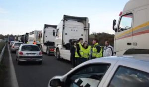 Morlaix. Barrage filtrant sur le pont autoroutier