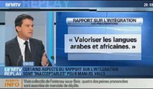 BFMTV Replay: rapport sur l'intégration: certains aspects sont "inacceptables", selon Valls - 13/12