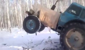 Tracteur fou - Chauffeur russe débile!