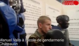 Manuel Valls à l'école de gendarmerie de Châteaulin