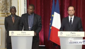 Déclaration aux côtés de Monseigneur NZAPALAINGA, Archevêque de Bangui et de l’Imam KOBINE LAYAMA, président de la Communauté islamique centrafricaine