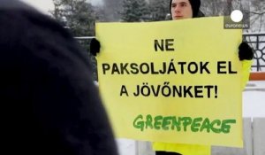 Manifestation anti-nucléaire de Greenpeace à Budapest