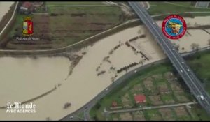 Vu du ciel : inondations en Toscane après une crue de l’Arno