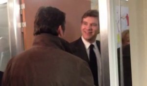 Corbehem: Arnaud Montebourg arrive à la papeterie Stora Enso