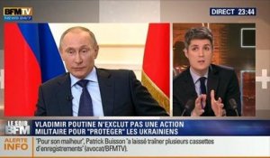 Le Soir BFM: En conférence de presse, Poutine n'exclut pas une éventuelle intervention militaire en Ukraine - 04/03 5/6