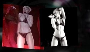 Miley Cyrus monte sur scène en sous-vêtements