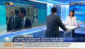 Politique Première: Déjà sous pression, Manuel Valls fait face à une majorité qui pose ses conditions - 07/04