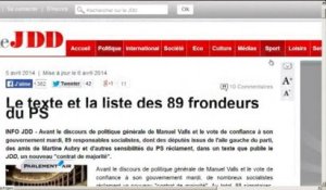 Gouvernement Valls : la fronde des élus PS